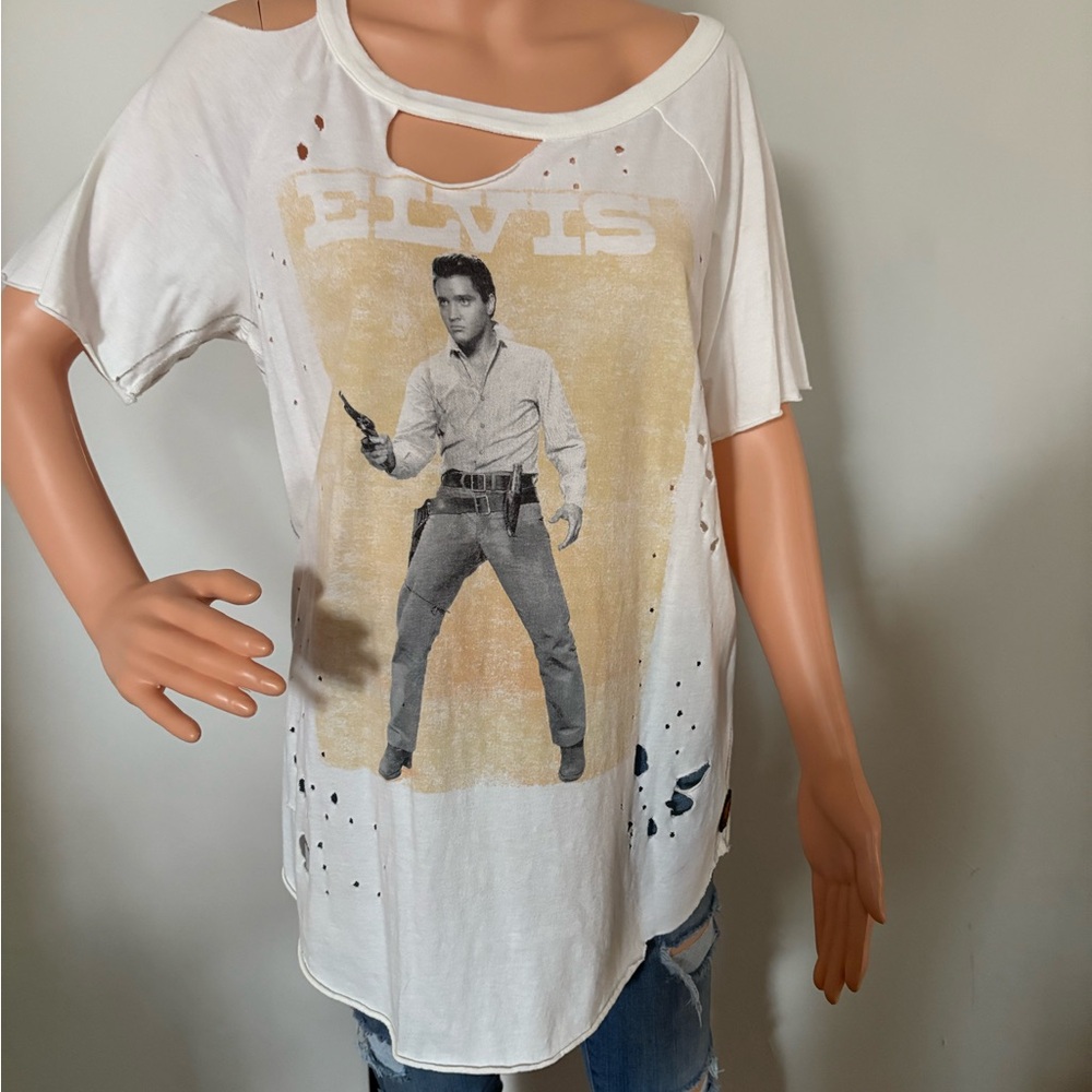 Trunk Ltd White Retro Graphic Short Sleeve Tee ELVIS